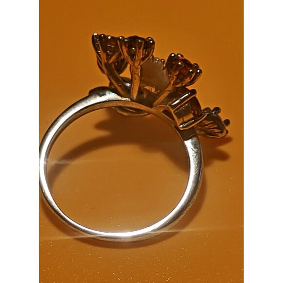 Italian Women's Size 7  Sterling Silver 925 Rhodolite & Diopside NEW - Picture 6 of 12